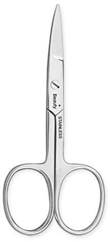 Beauty Plus - Forbici per unghie 9 cm, dritte - curve, adatte per sopracciglia, naso, unghie, forbici professionali (dritte 9 cm)
