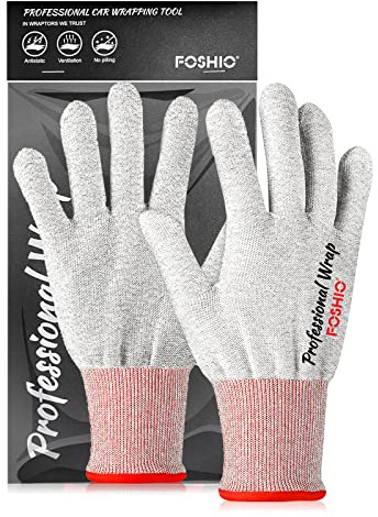 FOSHIO 1 par de guantes de vinilo antiestáticos profesionales de fibra de carbono vinilo sin polvo guantes de trabajo antideslizantes