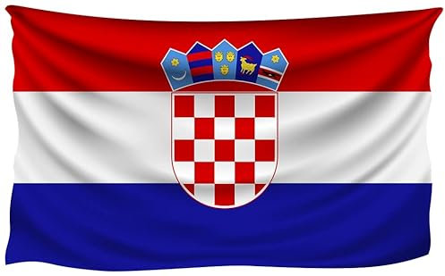 Drapeau Croatie 150x90cm avec 2 œillets en Métal, aux Couleurs Vives, Décoré Lors D'Événements Sportifs, Fêtes, Défilés