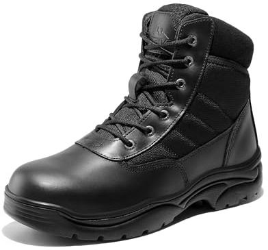 NORTIV 8 Botas de Trabajo Tácticas Militares Impermeable para Hombre Botas de Combate de Motocicleta Policiales con Plantilla Acolchada