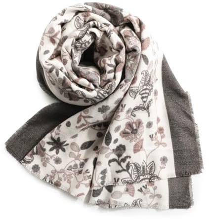 Superora Écharpe Chaude Souple pour Femme Élégante - Châle Motif Imprimé Floraux - Automne Hiver 190cm*65cm