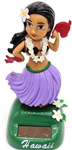 dzqad Solar Wackelfiguren Tanzende Solarfigur hu la Girl Hawaii Mädchen Solar Wackel Figur Tanzende Solarfigur Hawaii Solarbetrieben Tanzende Figur Für Fensterbank Auto Büro (D)