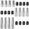 HAPPOW Lot de 12 rallonges de valve de voiture avec bouchons de valve, trois longueurs 19, 27, 39 mm, droites, adaptateurs pour voiture, vélo et scooter