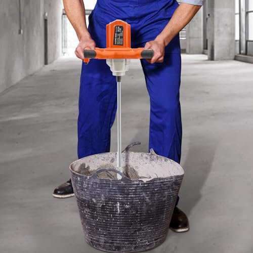 Mezclador de mortero de 2100 W, mezclador de hormigón, batidor de mortero, 6 velocidades, variable con botón de autobloqueo, mortero para mezclar pintura, cemento, hormigón, mortero