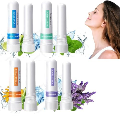4pcs Nasal Stick,Nasal Inhaler Stick,Natural Nasal Inhaler,Nose Inhaler,Refreshing Mints Oils Blocked Nose Relief Stick,Blocked Nose Relief,Portable Nasal Congestion Inhaler,Nasal Congestion Relief