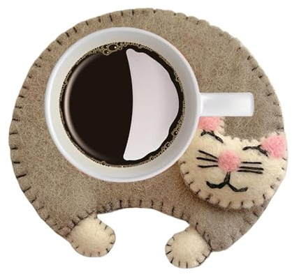 Lnhgh Posavasos de fieltro, posavasos de fieltro, posavasos, de cristal, de fieltro, taza de fieltro, posavasos absorbentes, de fieltro, conjuntos de mesa de comedor para bar, cocina,