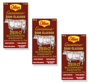 Older | Dadi Brodo Gusto Classico | Dadi Brodo Carne Senza Glutammato Senza Glutine | Insaporitori Senza Olio Palma - 18 Dadi