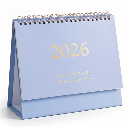 SOIMISS Desk Calendar 2026 UK Monthly Planner 12 Months Standing Flip Desktop Calendar Small Mini 2026 Planner with Memo Sections Lavender Purple for School Office Home Study Students Teachers