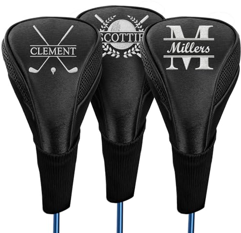 Personalisierte Golfschlägerhaube von UIDMEN mit individueller Namensstickerei, Driver-Schlägerhaube, Golfzubehör für Herren, Geschenkidee für Golfliebhaber, Golfer, Väter, Ehemänner, Vatertags-