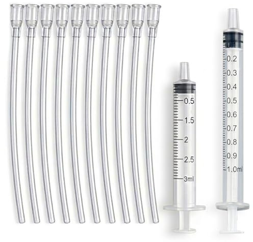 TSUOUKL Kit de Alimentación Manual para Aves, Incluye Jeringas de 1ml y 3ml y 10 Tubos Flexibles, Herramienta de Comida para Loros, Palomas y Polluelos, Ideal para Agua y Medicamentos