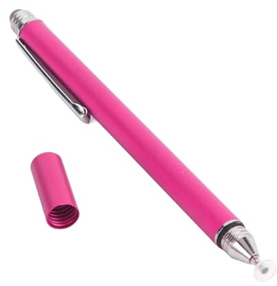 Sxhlseller 2 i 1 Stylus Penna, Dubbelspets Kapacitiv Stylus med Genomskinlig Spets och Fiber Mesh Spets för Touch Screen Calendar Digital Calendar Smart Display, Rose Red (Röd #12)