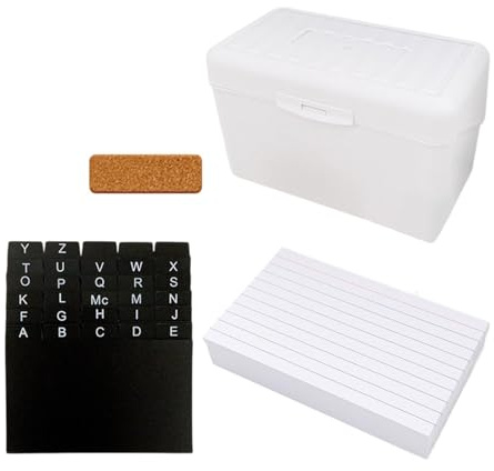 Nishiyuenyi 1 Caja para Tarjetas Índice Notas Separadores Y Ruled Notas Facilita Clasificación Material Adecuada para Escuela Oficina Cocina Hogar, Blanco