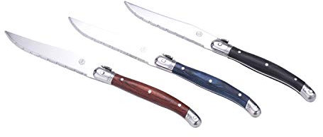 LAGUIOLE - Set mit 6 Steakmessern auf Holzklotz