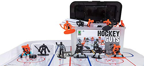 Kaskey Kids NHL Hockey Guys, Penguins vs. Flyers, 27 Pieces in Each Set, Includes 2 Teams, Accessories, and Travel Storage Case, Nostalgic Sports Action Figures for Imaginative Play, Ages 3 and Up