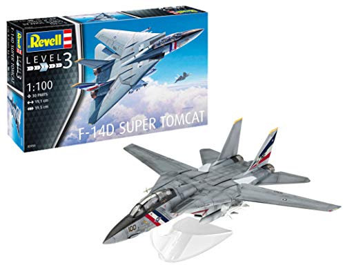 Revell 03950 Modellbausatz, Flugzeug 1:100 - F-14D Super Tomcat, Level 3, orginalgetreue Nachbildung mit vielen Details