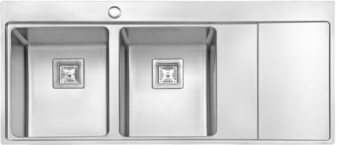 JASSFERRY Lavello da cucina 2 Vasca doppia in Acciaio Inox Spazzolato, scolapiatti a destra Lavandino, con set di rifiuti
