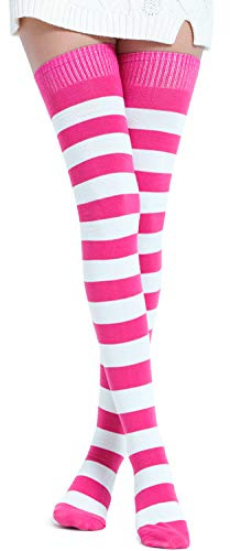 Kayhoma Extra Long Cotton Stripe Thigh High Socks Over the Knee High Socks, 1 Pair…