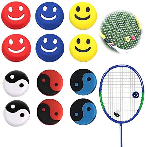 Exbrith 12 Stücke Tennisschläger Stoßdämpfer, Vibration Dämpfer Tennisschläger, Vibrationsdämpfer Tennis Silikon, für Tennisschläger, Badmintonschläger, Squashschläger, Reduziert Schlägervibrationen