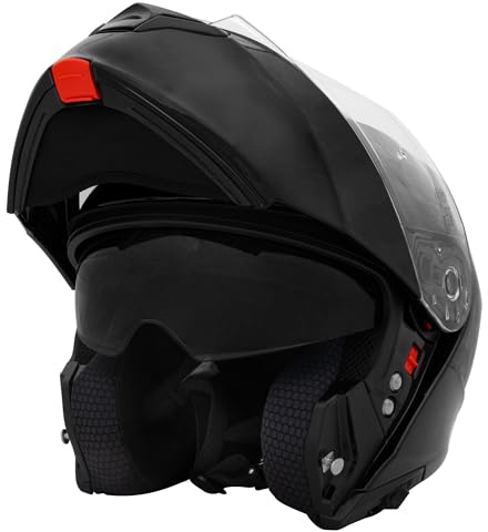 Zorax Black XXL (63-64cm) ZOR-838 Double Visor Modular Flip up Front Motorcycle Motorbike Helmet ECE 2206 Approved