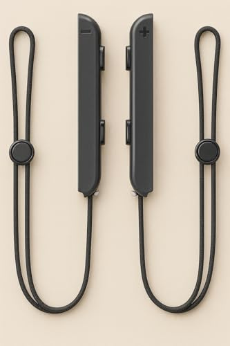 ELECTRONICFIX – Paire de Dragonnes de Poignet Noir/Noir pour Manettes Joy-Con Compatible avec Nintendo Switch/Switch OLED