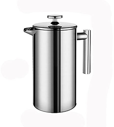 GaRcan Cafetière percolatrice à café en acier inoxydable, récipients à café manuels à double paroi et de grande capacité (couleur photo 800 ml)