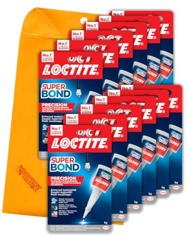 Loctite Precision, Strong Super Glue All Purpose Adhesive for Repairs, Clear Glue for Various Materials, Easy to Use Instant Super Glue, Convenient Travel Size 12 x 5g