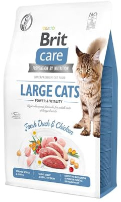 Brit Care cibo per gatti di grossa taglia, anatra e pollo, ipoallergenico, superpremium per gatti adulti di razze