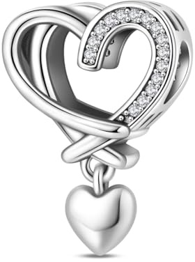 S925 Sterling Silver Charm for Pandora Bracelet, Dainty Bead Charm Pendant for Women Christmas Jewelry Gifts