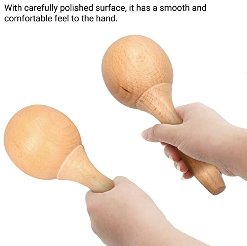 Aramox Mini Maracas för Barn, Slitstarkt bokträ Rumba Shaker-par, Kompakt Lätt Musikleksaksinstrument för Festfestival i Klassrumsevenemang