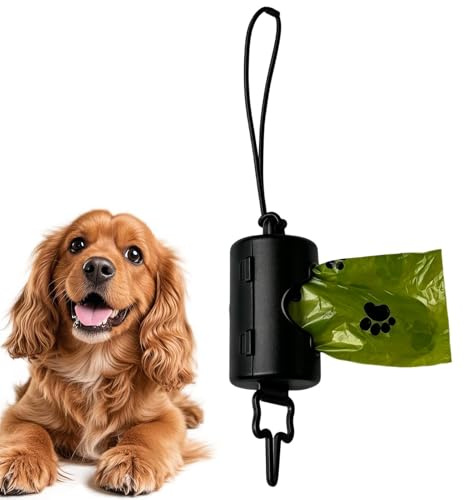 Supporto di sacchetti per cani,Leggero Portatile Con Cordino - Dispenser Per Sacchetti Per Feci Di Cane - Per Auto Passeggiate Escursioni Picnic Campeggio Viaggi Lunga Distanza, Zaino Collare