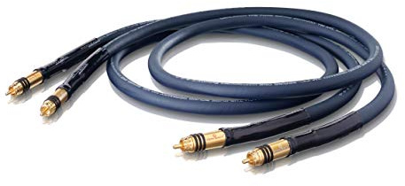 OEHLBACH Serie 1 – High End Stereo Audio Cinch Kabel Set – Tillverkad i Tyskland, flera skärmningar, Symetrisk kabelkonstruktion, HPOCC koppar – 2 x 1 m – blå
