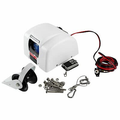 Treuil d'ancrage électrique pour bateau avec eau salée télécommandée sans fil 45 lbs Ancre Treuil + télécommande Bateau d'eau salée Télécommande électrique sans fil 12 V