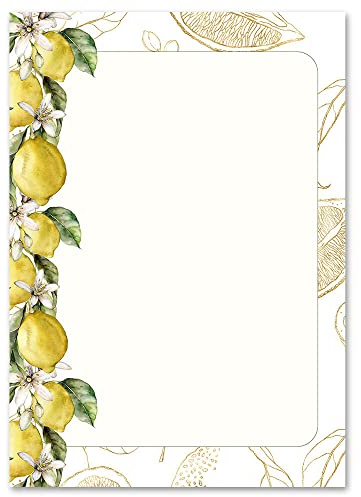 20 Sheets Motif Letter Paper! Lemons DIN A4 - Food & Drinks