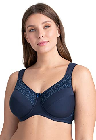 Miss Mary of Sweden Soutien-Gorge Minimiseur à Armatures Cotton Now de Bonnet Plat 115G Bleu