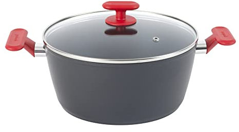 GoodCook ProEase Dutch Oven mit Deckel, antihaftbeschichtet, Aluminium, 4 l, für gesünderes Kochen, Schwarz