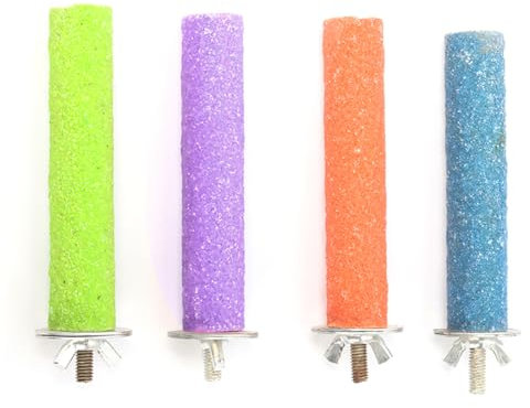 YHIJSR 4 Stück Sitzstangen Vögel Papagei Barsche Bunte Vogelkäfig Scrub Stand Bar Vogel Spielzeug für Den Käfig Papagei Sitzstangen Spielzeug Vogelkäfig Sitzstangen Stand 1,5 * 15 cm