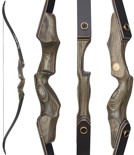 60 Zoll Takedown Recurve Bogen Bogenschießen Traditioneller Recurvebogen Jagdbogen Holz Riser 30-50lbs für Jagd Zielschießen Rechte Hand (45 lbs)
