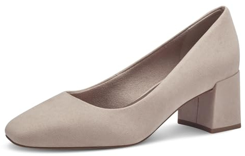 Marco Tozzi Damen Pumps mit Blockabsatz Vegan, Beige (Beige), 39 EU