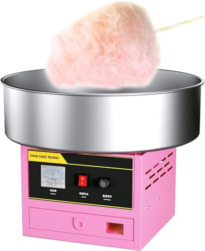 IUokLU Macchina per Zucchero Filato Commerciale da 1200 W Macchina per Zucchero Filato Professionale Macchina per Zucchero Filato elettrica per Feste di Compleanno,Rosa