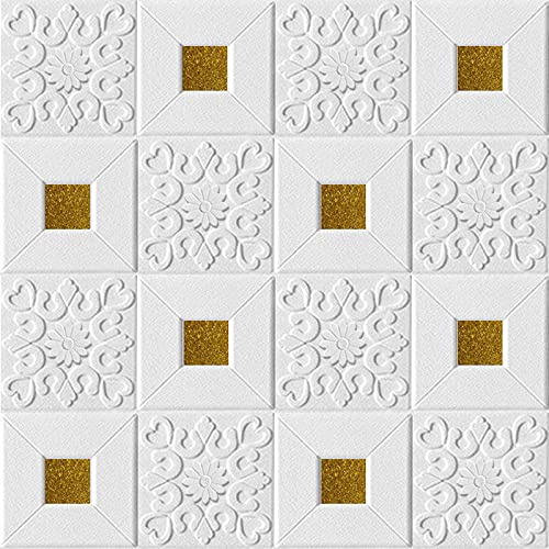 Pannelli Decorativi 3D Per Parete,Muro Finto Panne Adesivi for soffitti in schiuma da 70x70cm Pannello Tetto Decalcomania 3D stereo autoadesivo autoadesivo Fai da te Wallpaper Decorazioni for la paret