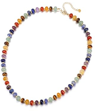 Jovivi Chakra Healing Crystal Gemstone Beaded Necklace,Womens ladies choker Necklace Spiritual Jewellery Boho Gifts for Women Ladies Girls Her Mum Birthday Summer Beach Holiday