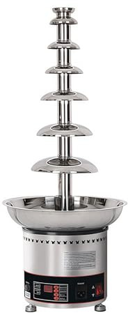 SAYEYBU Fontaine à Chocolat avec Capot Anti PoussièRe en Acrylique Transparent avec ContrôLe de TempéRature, Fontaine à Chocolat éLectrique NuméRique pour Buffet de Mariage,7 Tiers Host