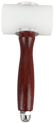 Martillo tallado de cuero cabezal de goma mango de madera martillo de mazo de cuero para artesanos (T en forma)