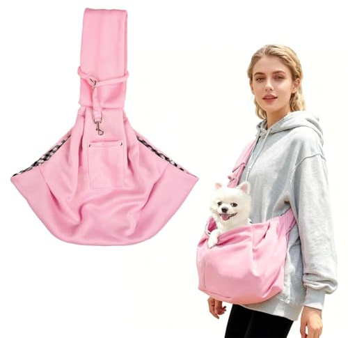 KLEHOPE Bolso Perro Pequeño, Poliéster Mochilas para Perros, Capacidad de Carga Máxima 7,5 kg, Material de Poliéster, Rosa Bolso para Perros Pequeños, para Viajes y Actividades al Aire Libre