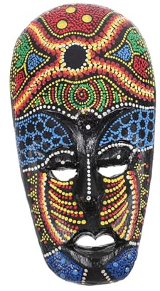 Veemoon Máscara Decorativa Tallada de Madera Adorno de Pared Tribal Africana Arte Manual para Decoración Hogar Estilo Aleatorio