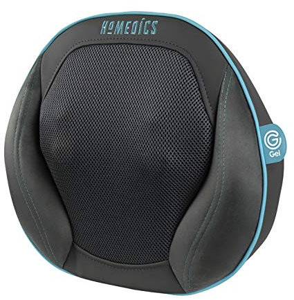 HoMedics Gel Back Massager Massage Chair Pillow Cushion, Multi Use, Relax Back Neck Shoulder Lumbar Leg Muscles, Deep Kneading Shiatsu Soothing Heat, Gel Node Natural Touch Treatment for Home + Office