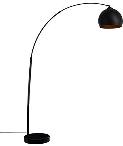 Atmosphera - Lampadaire arc Hyto noir - métal et marbre H177 cm