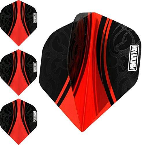 abcdarts Unisex – Erwachsene Pentathlon Tribal Dart Flights, Rot, Klassische