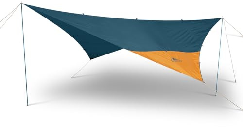 Kelty Noah’s Tarp Sun Shelter and Multi-Use Awning Rainfly, Portable Canopy UV Protection, Waterproof + Durable, 3 Sizes for Customized Pitch (16ft)