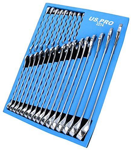 AB Tools-US Pro Metric MM Combination Ring Open Ended Spanners Wrench 6mm – 32mm 25pc